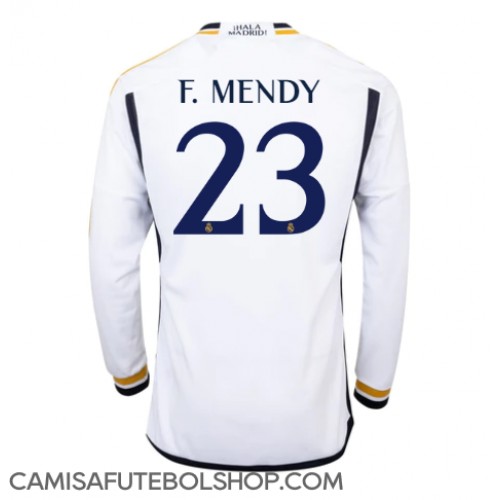 Camisa de time de futebol Real Madrid Ferland Mendy #23 Replicas 1º Equipamento 2023-24 Manga Comprida